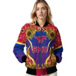 smu mustangs sunflower bloom blue yellow jacket best selling