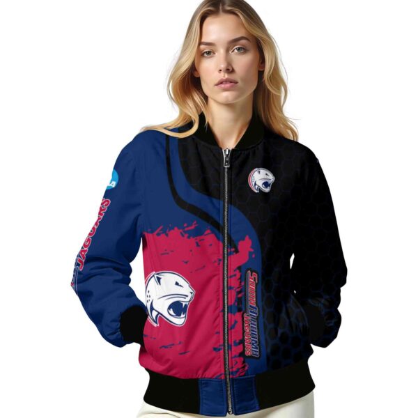 south alabama jaguars hexagonal pattern blue black jacket latest model