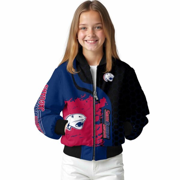 south alabama jaguars hexagonal pattern blue black jacket top rated