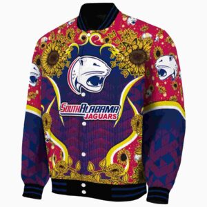 south alabama jaguars sunflower bloom blue yellow jacket best selling