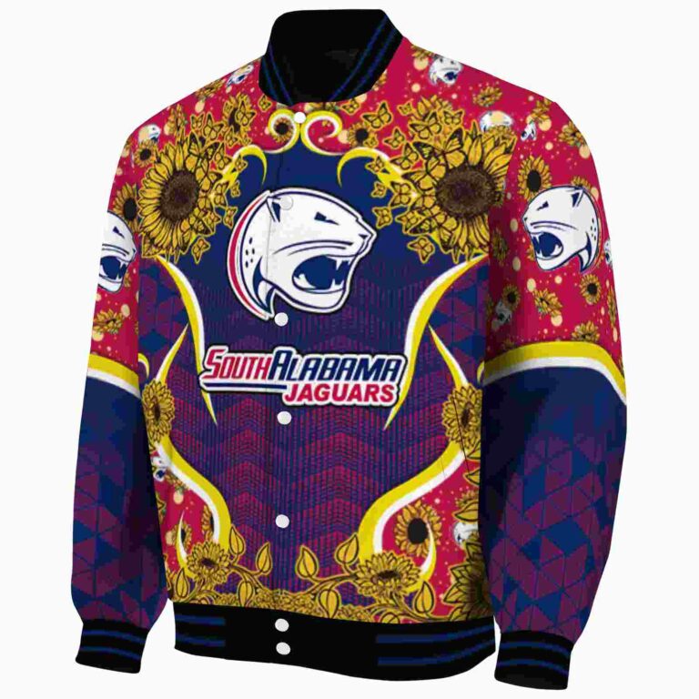 south alabama jaguars sunflower bloom blue yellow jacket best selling