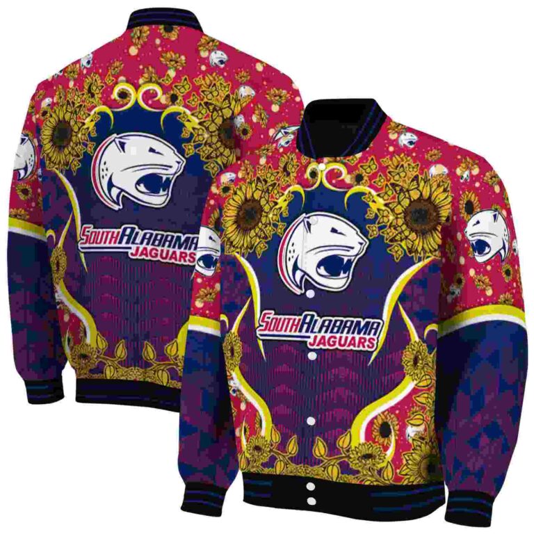 south alabama jaguars sunflower bloom blue yellow jacket fashion forward