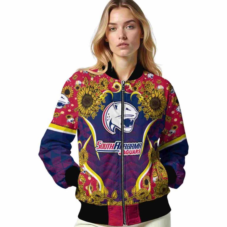 south alabama jaguars sunflower bloom blue yellow jacket latest model