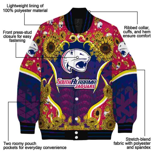south alabama jaguars sunflower bloom blue yellow jacket new arrival