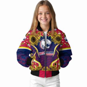 south alabama jaguars sunflower bloom blue yellow jacket top rated