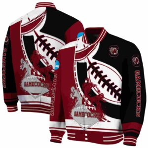 south carolina gamecocks baseball stitching black white jacket fashion forward