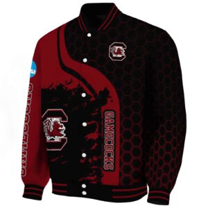 south carolina gamecocks hexagonal pattern garnet black jacket best selling