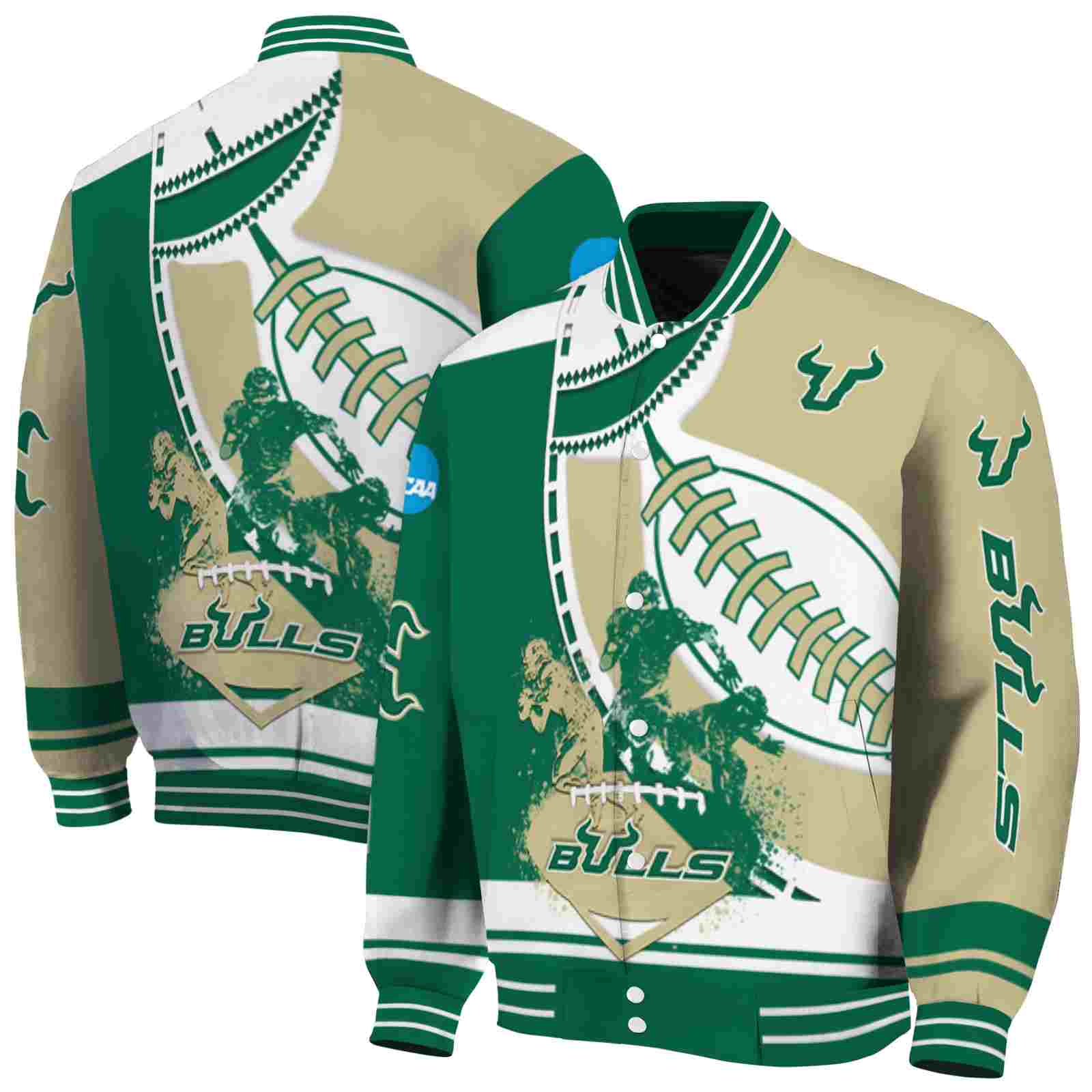 south florida bulls baseball stitching gold white jacket fashion forward south florida bulls baseball stitching gold white jacket fashion forward