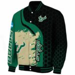 south florida bulls hexagonal pattern green black jacket best selling