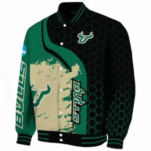 south florida bulls hexagonal pattern green black jacket best selling