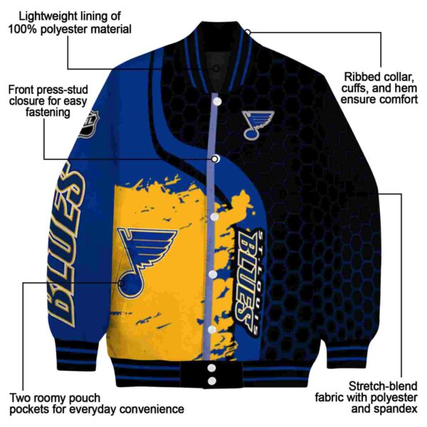 st louis blues hexagonal pattern blue black jacket new arrival