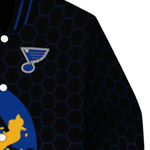 st louis blues hexagonal pattern blue black jacket premium grade