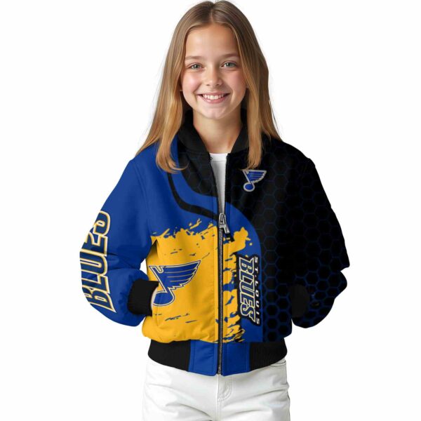 st louis blues hexagonal pattern blue black jacket top rated