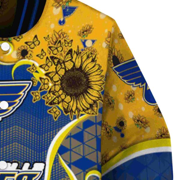 st louis blues sunflower bloom blue yellow jacket premium grade