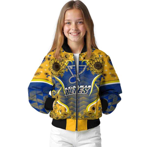 st louis blues sunflower bloom blue yellow jacket top rated