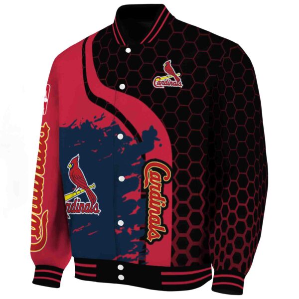 st louis cardinals hexagonal pattern red black jacket best selling