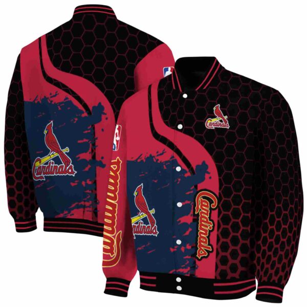 st louis cardinals hexagonal pattern red black jacket fashion forward