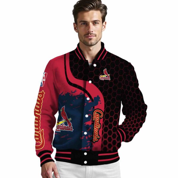 st louis cardinals hexagonal pattern red black jacket high quality