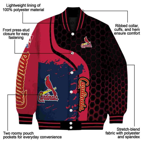 st louis cardinals hexagonal pattern red black jacket new arrival