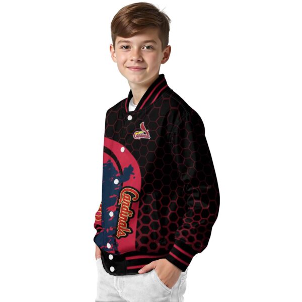 st louis cardinals hexagonal pattern red black jacket trendy