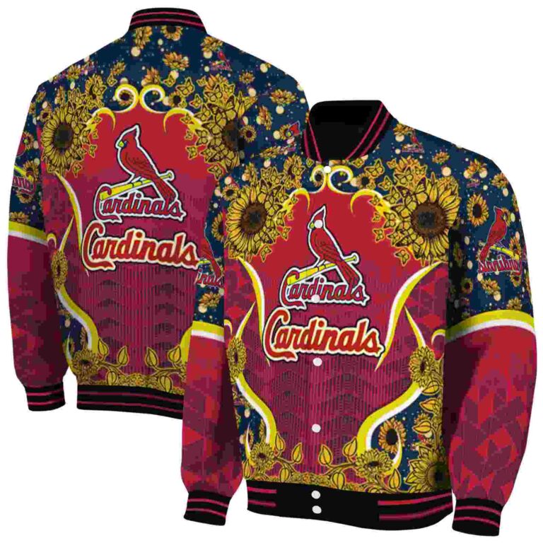 st louis cardinals sunflower bloom red yellow jacket fashion forward