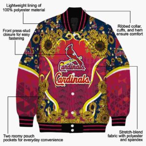 st louis cardinals sunflower bloom red yellow jacket new arrival