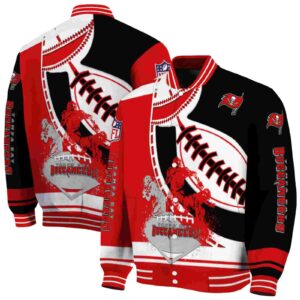 tampa bay buccaneers baseball stitching black white jacket fashion forward