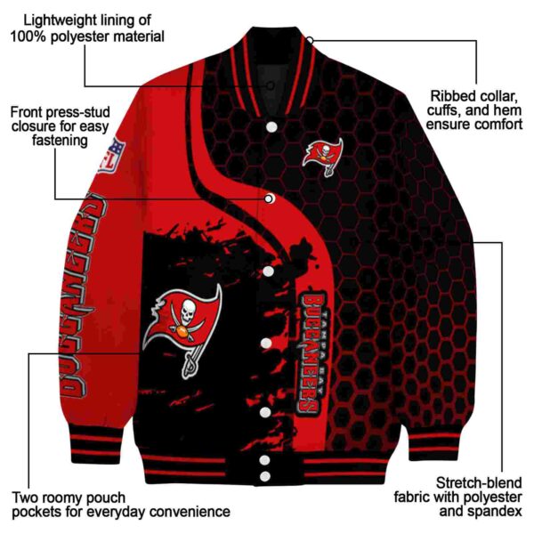 tampa bay buccaneers hexagonal pattern red black jacket new arrival