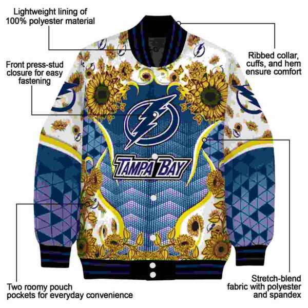 tampa bay lightning sunflower bloom blue yellow jacket new arrival