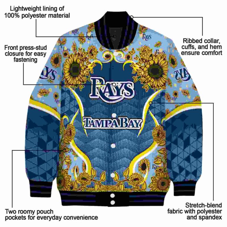 tampa bay rays sunflower bloom navy yellow jacket new arrival