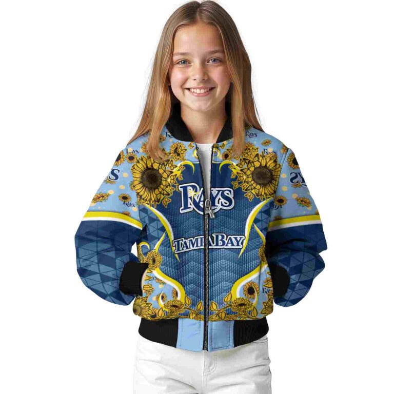 tampa bay rays sunflower bloom navy yellow jacket top rated