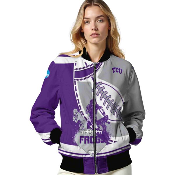 tcu horned frogs baseball stitching grey white jacket latest model