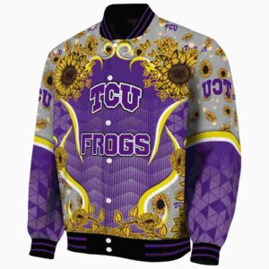 tcu horned frogs sunflower bloom purple yellow jacket best selling