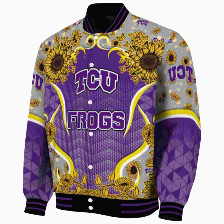 tcu horned frogs sunflower bloom purple yellow jacket best selling