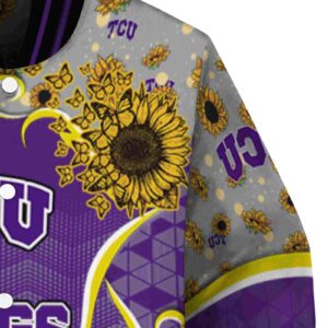 tcu horned frogs sunflower bloom purple yellow jacket premium grade