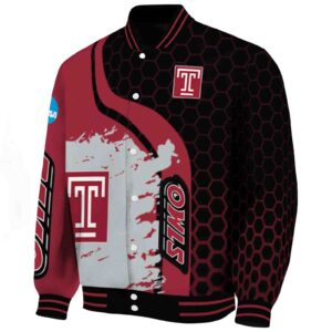 temple owls hexagonal pattern red black jacket best selling