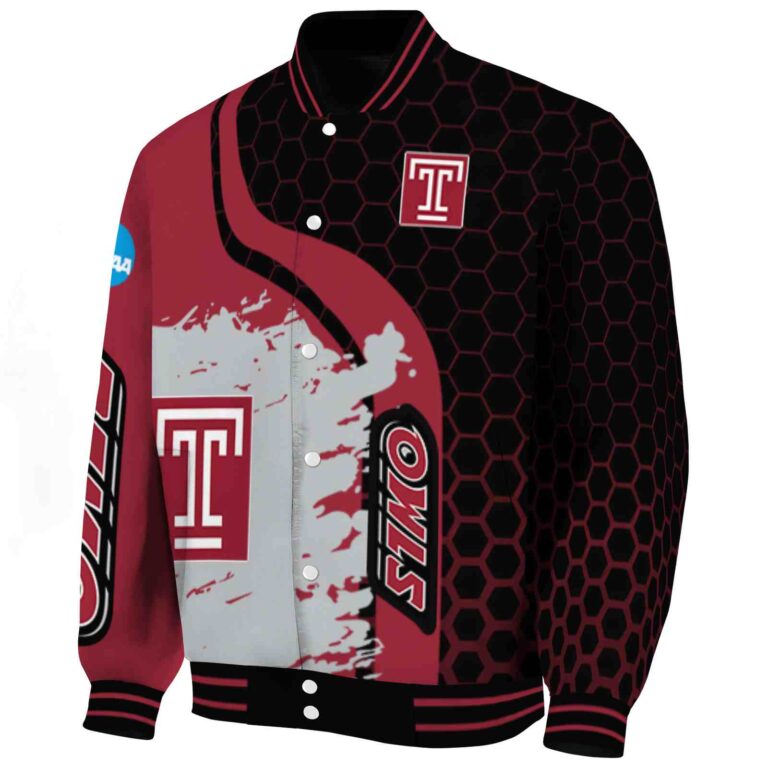 temple owls hexagonal pattern red black jacket best selling