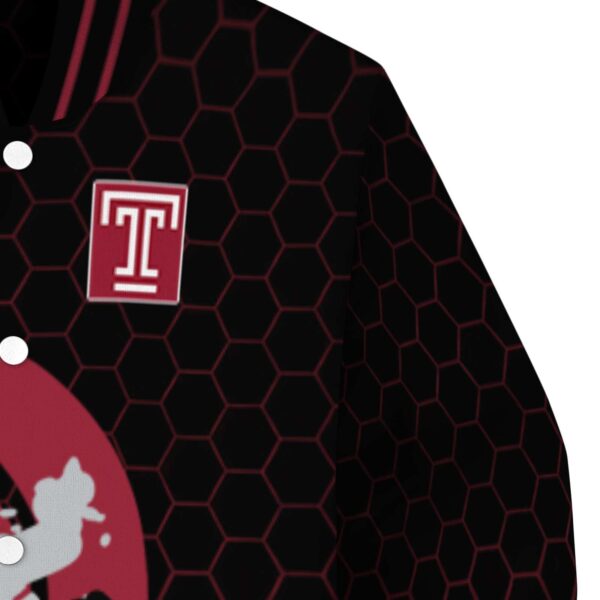 temple owls hexagonal pattern red black jacket premium grade