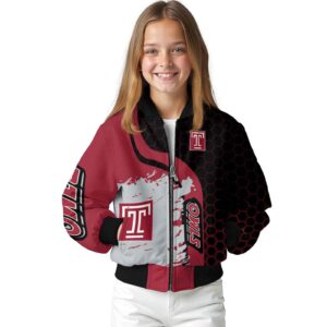 temple owls hexagonal pattern red black jacket top rated