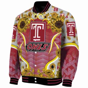 temple owls sunflower bloom red yellow jacket best selling