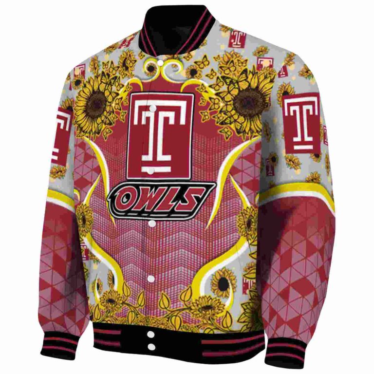 temple owls sunflower bloom red yellow jacket best selling