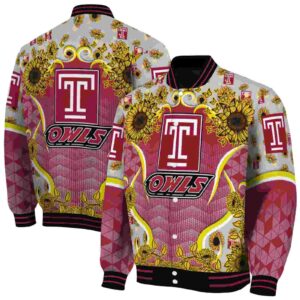 temple owls sunflower bloom red yellow jacket fashion forward