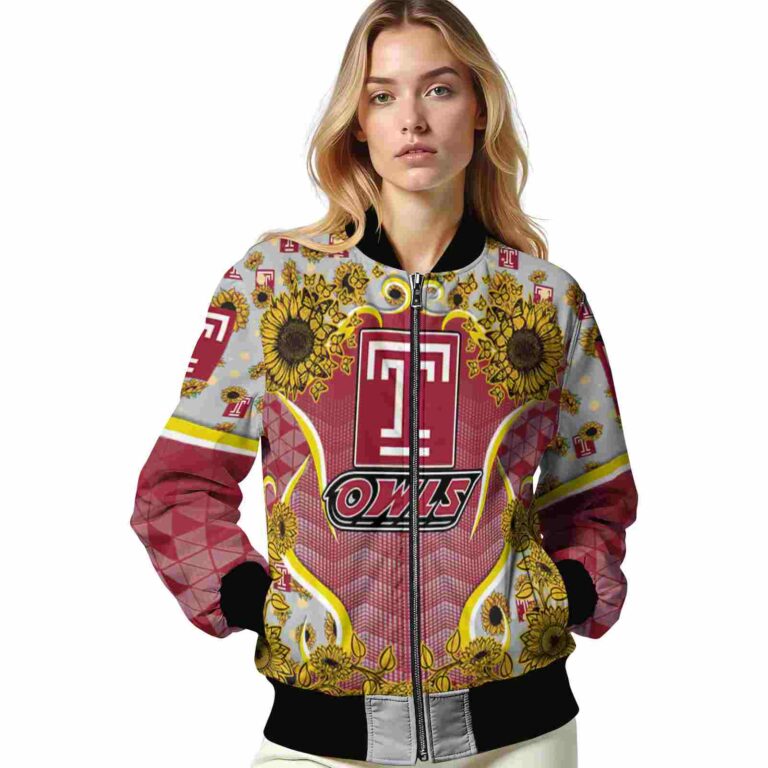 temple owls sunflower bloom red yellow jacket latest model