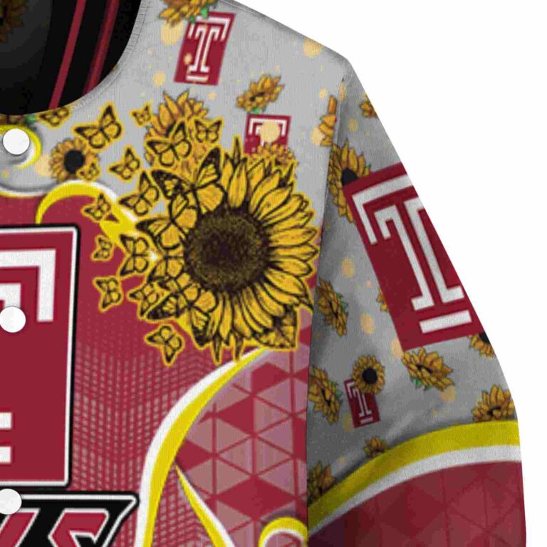 temple owls sunflower bloom red yellow jacket premium grade