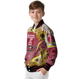 temple owls sunflower bloom red yellow jacket trendy