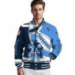 tennessee titans baseball stitching blue white jacket best selling