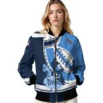 tennessee titans baseball stitching blue white jacket best selling