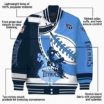tennessee titans baseball stitching blue white jacket best selling