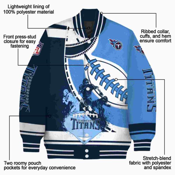 tennessee titans baseball stitching blue white jacket new arrival