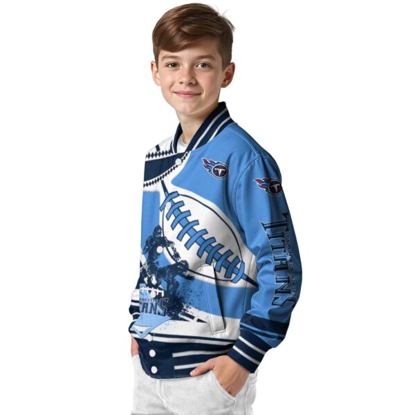 tennessee titans baseball stitching blue white jacket trendy